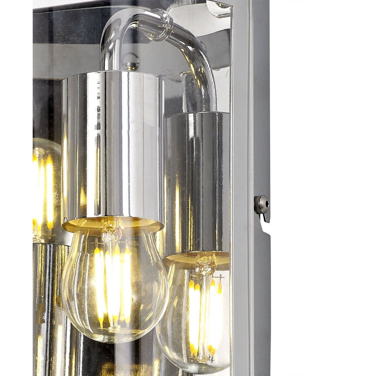 Polished Chrome Dual Light Wall Fixture with Clear Shades