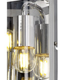 Polished Chrome Dual Light Wall Fixture with Clear Shades