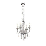 Elegant Crystal Chandelier Pendant, 4-Light, Polished Chrome Finish