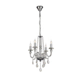 Elegant Crystal Chandelier Pendant, 4-Light, Polished Chrome Finish