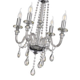 Elegant Crystal Chandelier Pendant, 4-Light, Polished Chrome Finish