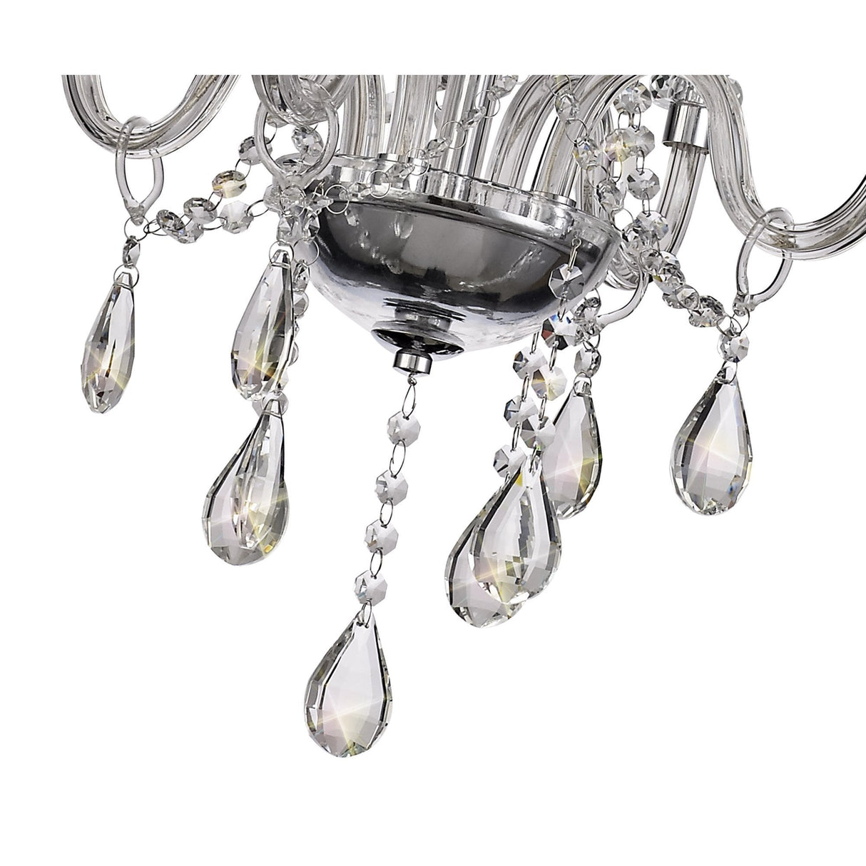 Elegant Crystal Chandelier Pendant, 4-Light, Polished Chrome Finish