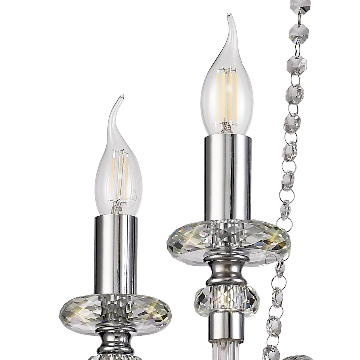 Elegant Crystal Chandelier Pendant, 4-Light, Polished Chrome Finish