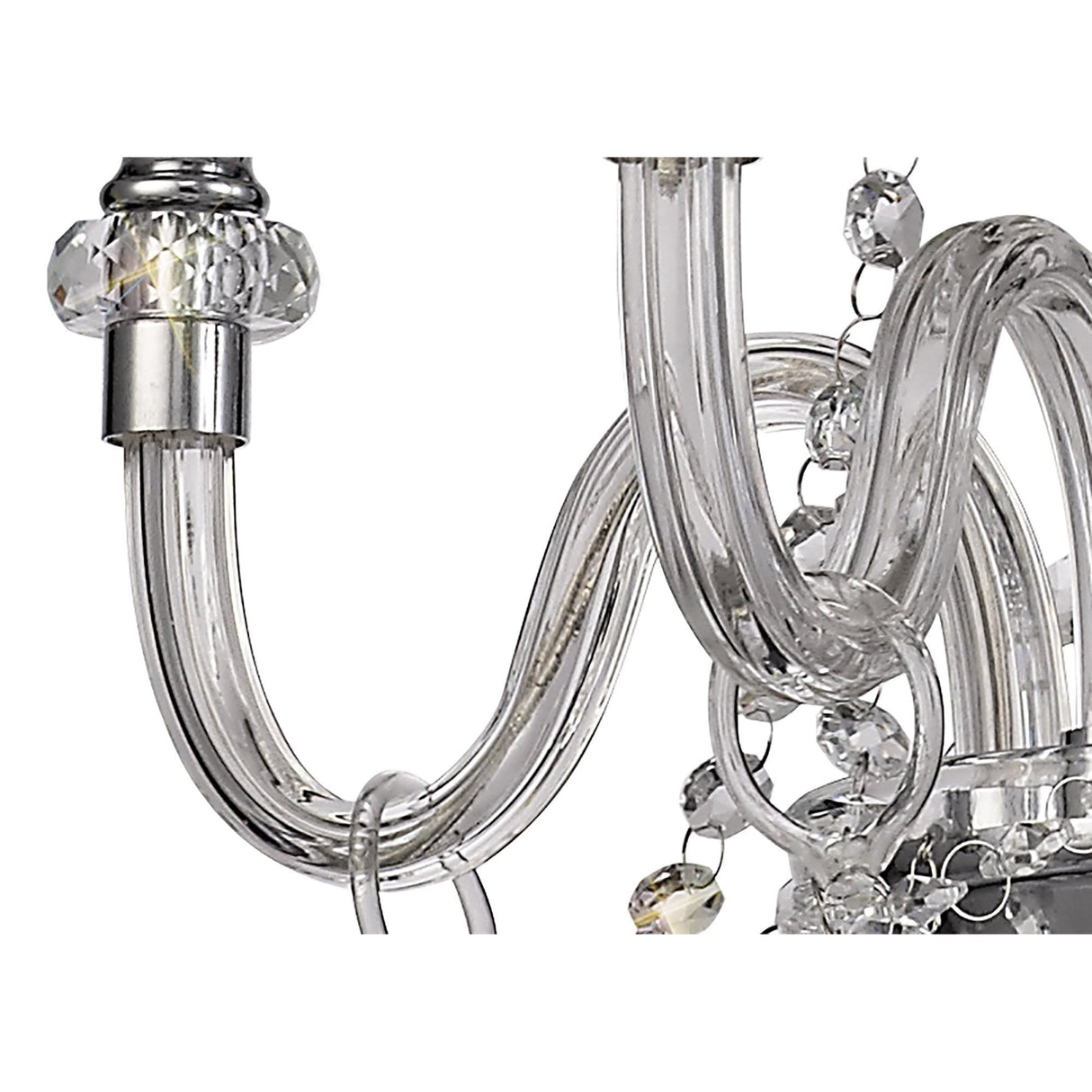 Elegant Crystal Chandelier Pendant, 4-Light, Polished Chrome Finish