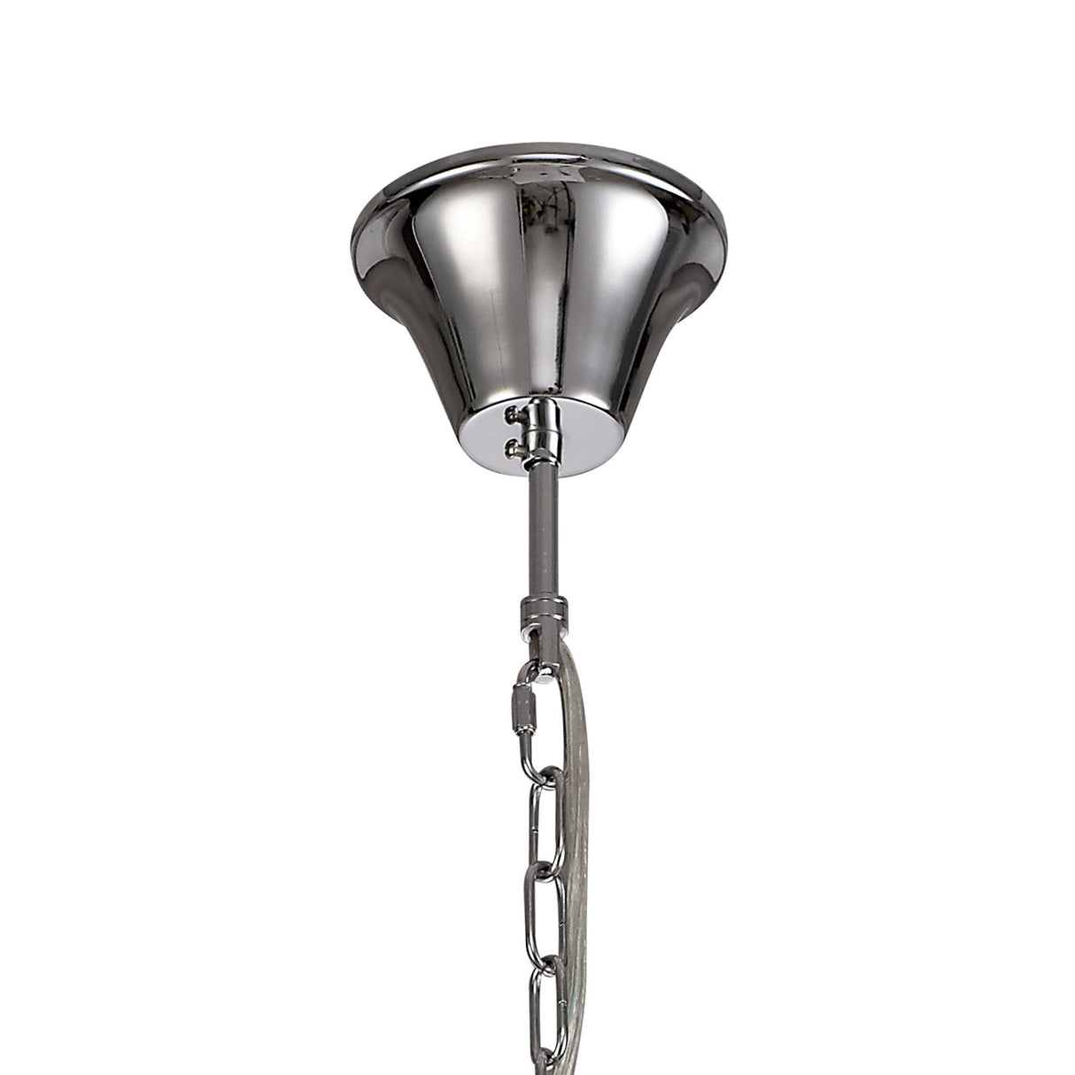 Elegant Polished Chrome & Crystal 6-Light Chandelier Pendant