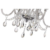 Elegant Polished Chrome & Crystal 6-Light Chandelier Pendant