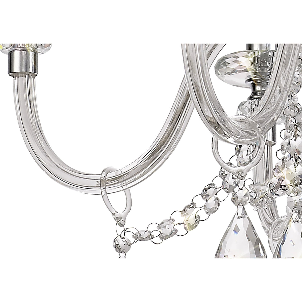 Elegant Polished Chrome & Crystal 6-Light Chandelier Pendant