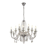 Glistening Elegance Chrome Crystal Chandelier Pendant, 12 Light