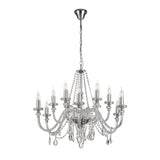 Glistening Elegance Chrome Crystal Chandelier Pendant, 12 Light