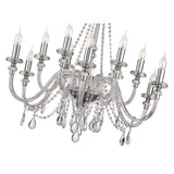 Glistening Elegance Chrome Crystal Chandelier Pendant, 12 Light