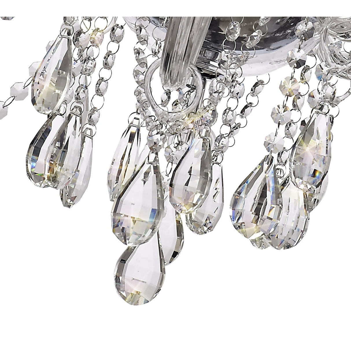 Glistening Elegance Chrome Crystal Chandelier Pendant, 12 Light
