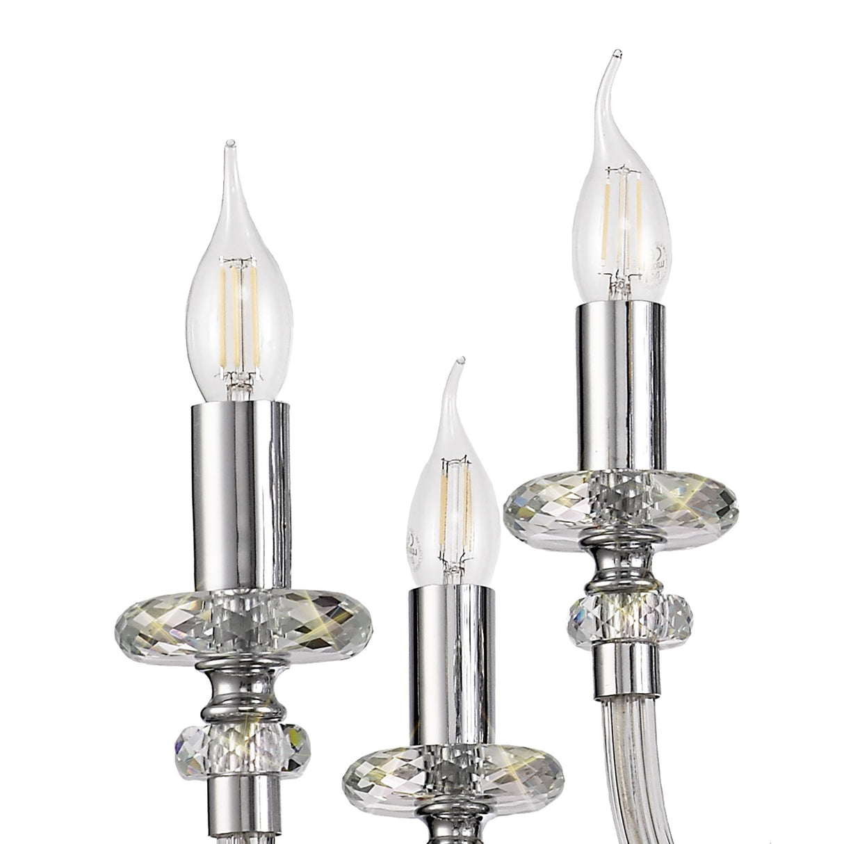 Glistening Elegance Chrome Crystal Chandelier Pendant, 12 Light
