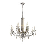 Stunning 12-Light Crystal Pendant in Polished Chrome and Satin Nickel Finish