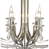 Stunning 12-Light Crystal Pendant in Polished Chrome and Satin Nickel Finish