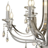 Stunning 12-Light Crystal Pendant in Polished Chrome and Satin Nickel Finish