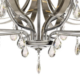 Stunning 12-Light Crystal Pendant in Polished Chrome and Satin Nickel Finish