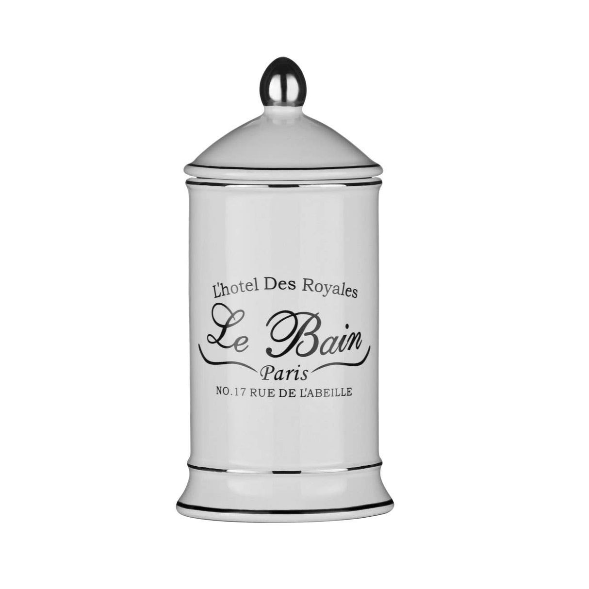 Le Bain White Ceramic Cotton Bud Storage Jar