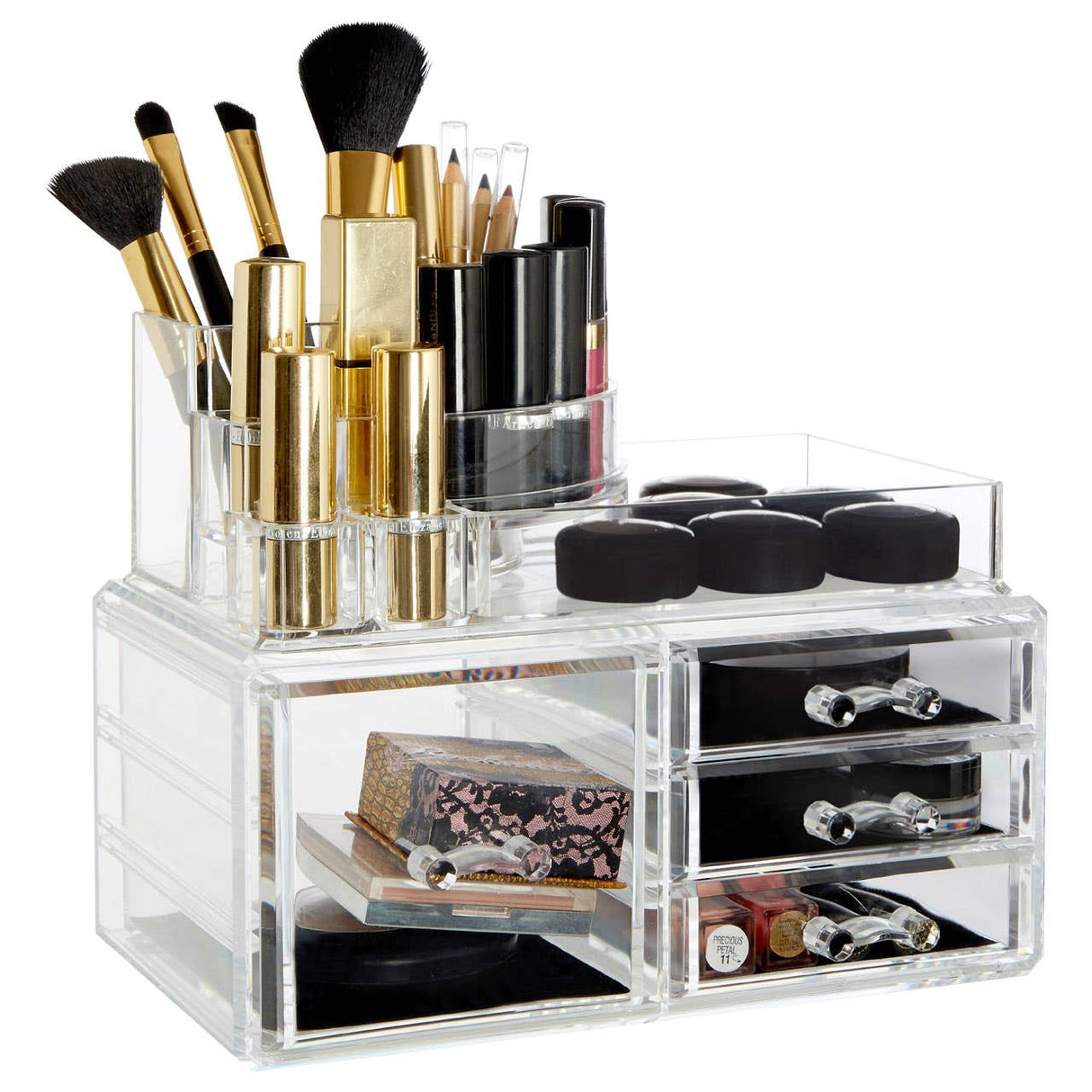 8 Compartment Ps Cosmetics Organiser With 4 Drawers