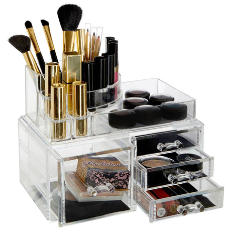 8 Compartment Ps Cosmetics Organiser With 4 Drawers