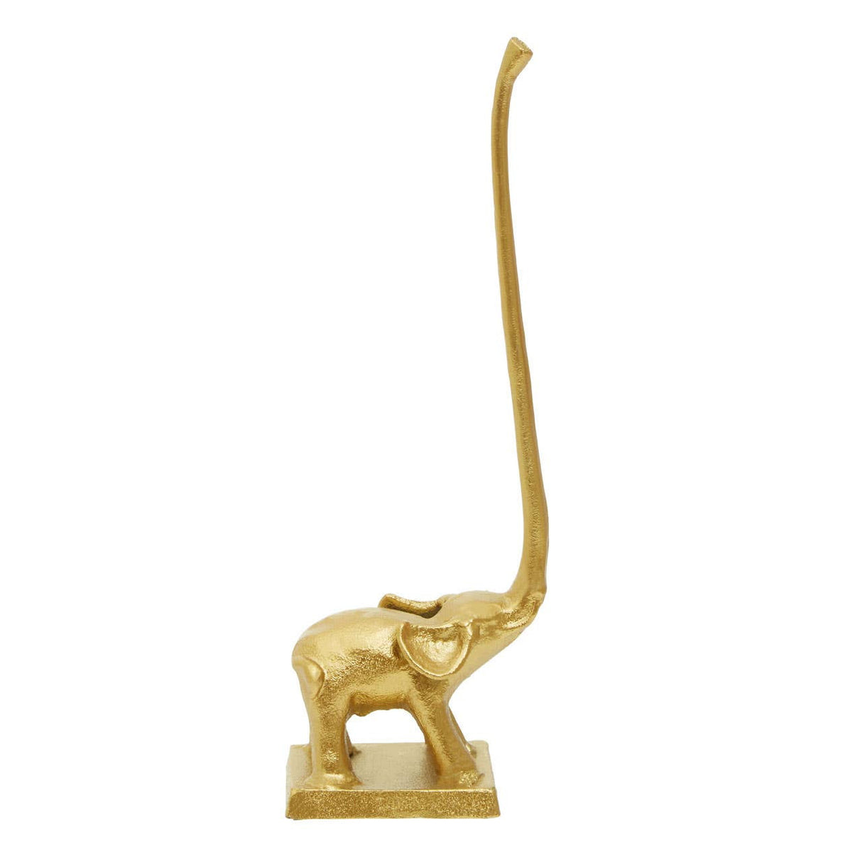 Fauna Gold Finish Elephant Toilet Roll Holder With Square Base