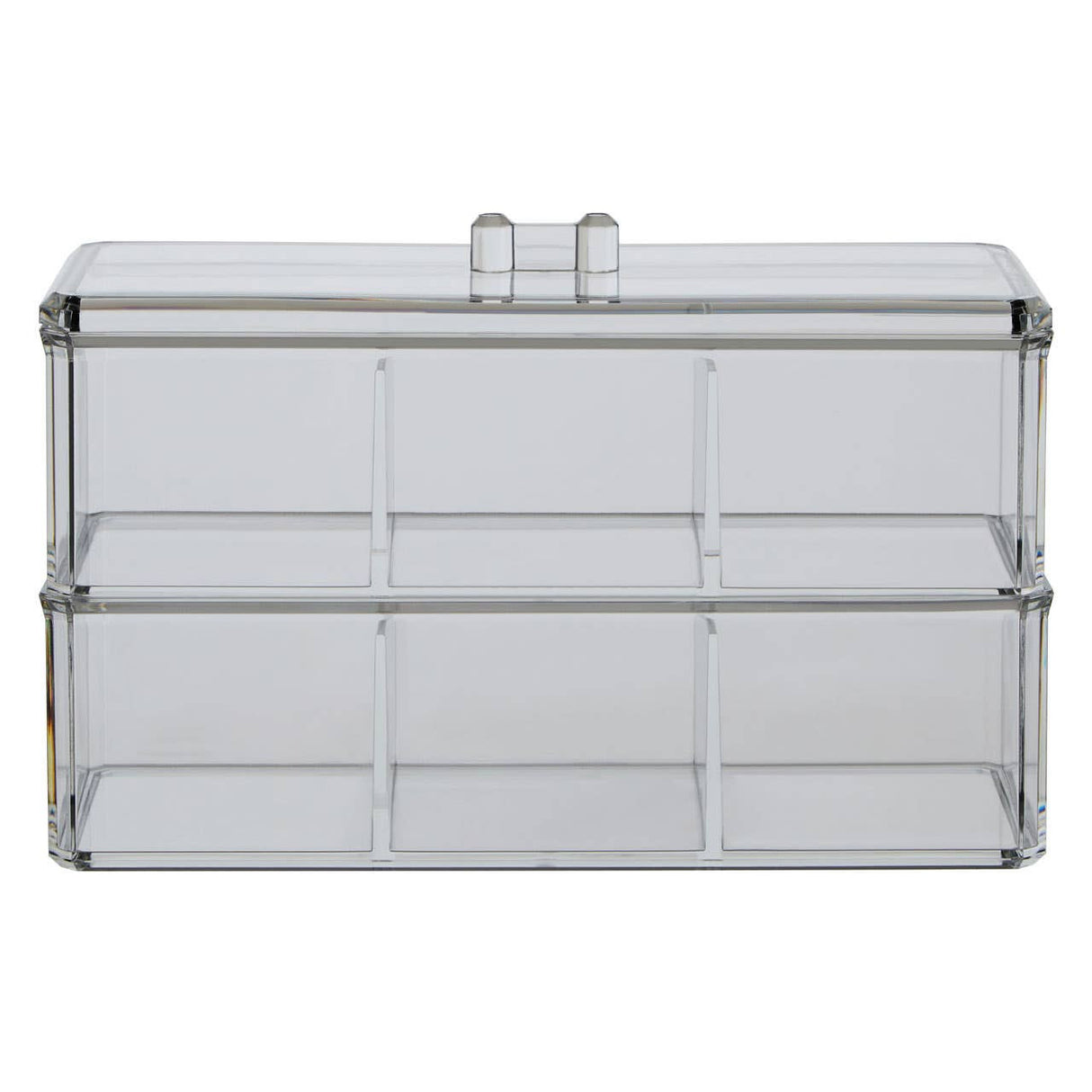 Romm Six Compartment Clear Plastic Cosmetics Organiser