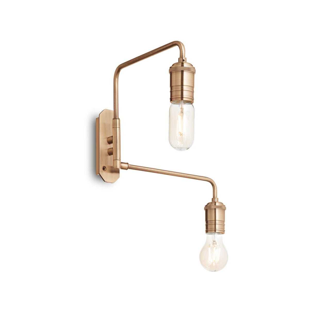 Radiant Brass Elegance: Dual Bulb Wall Sconce