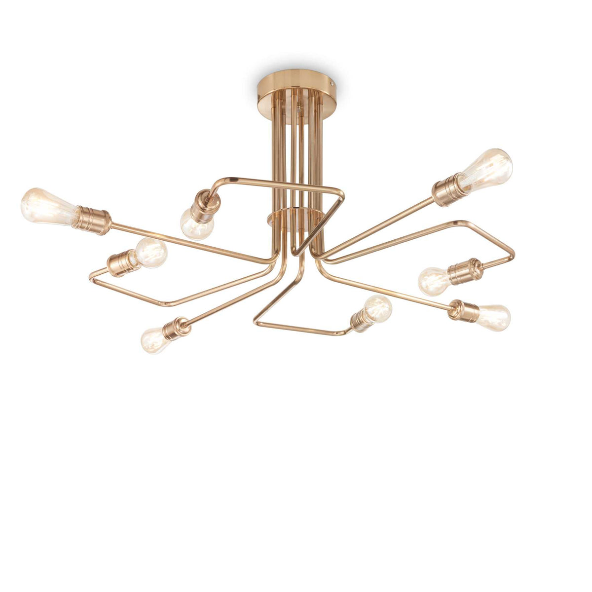 Splendor Brass 8-Bulb Flush Light Fixture – ideas4lighting