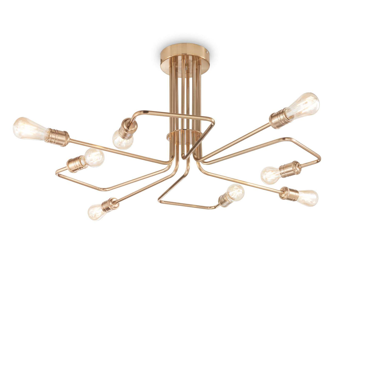 Splendor Brass 8-Bulb Flush Light Fixture