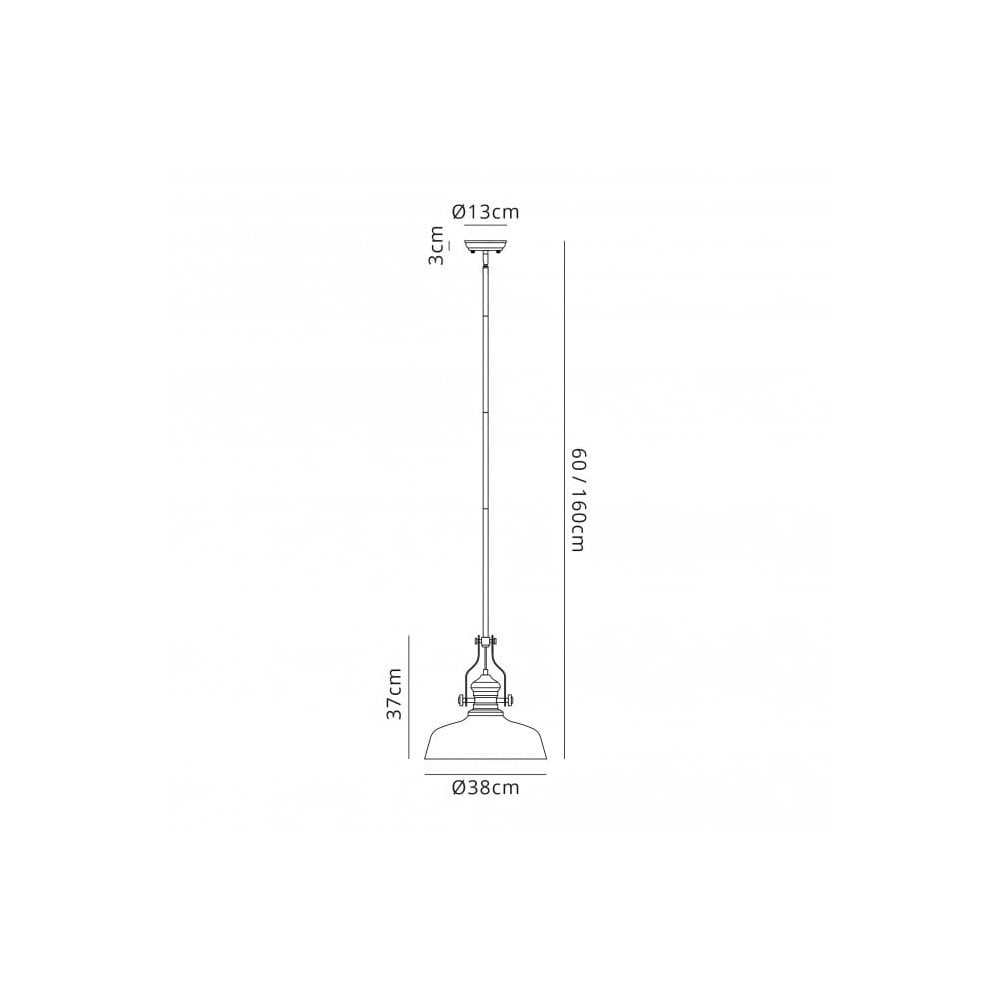 Elegant Pendant Light with 38cm Clear Glass Shade and Polished Nickel Finish