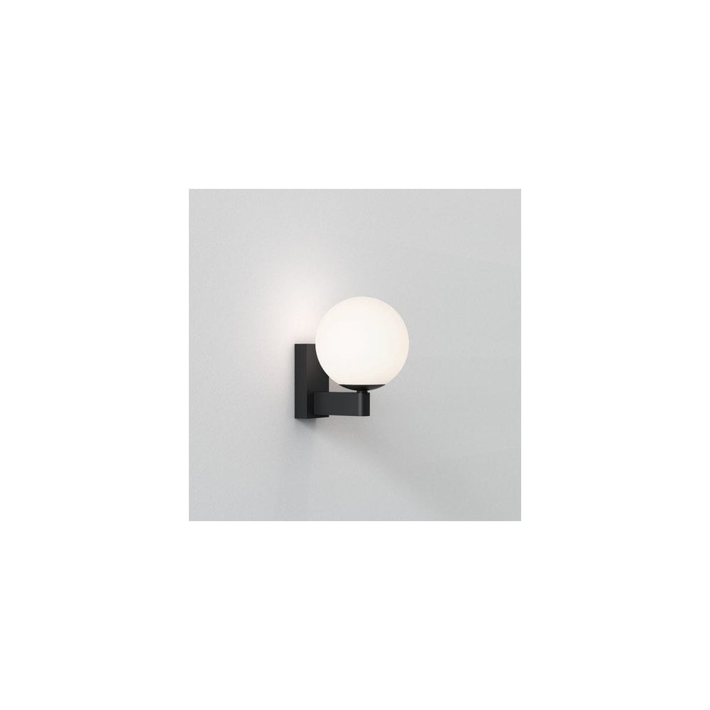 Matte Black Opal Globe Wall Sconce