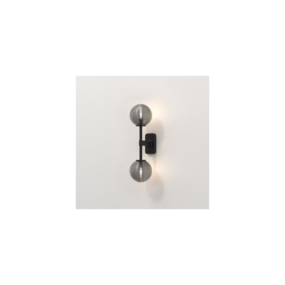 Twin Slim Matte Black Vertical Wall Sconce