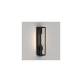 Sleek Matte Black Wall Lantern Light, 350mm Height