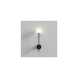 Matte Black Wall Sconce with Globe Shade, IP44