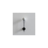 Matte Black Wall Sconce with Globe Shade, IP44