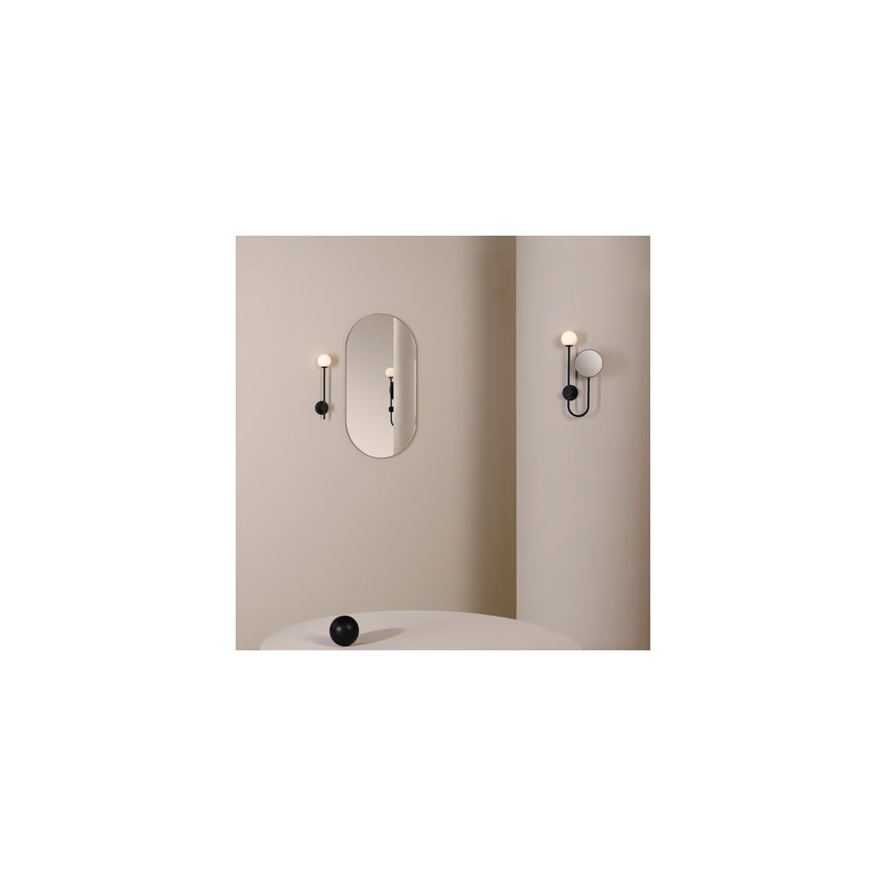 Matte Black Wall Sconce with Globe Shade, IP44