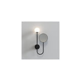 Matte Black Wall Light with Adjustable Makeup Mirror