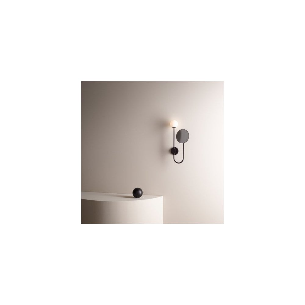 Matte Black Wall Light with Adjustable Makeup Mirror