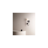 Matte Black Wall Light with Adjustable Makeup Mirror