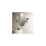 Matte Black Wall Light with Adjustable Makeup Mirror