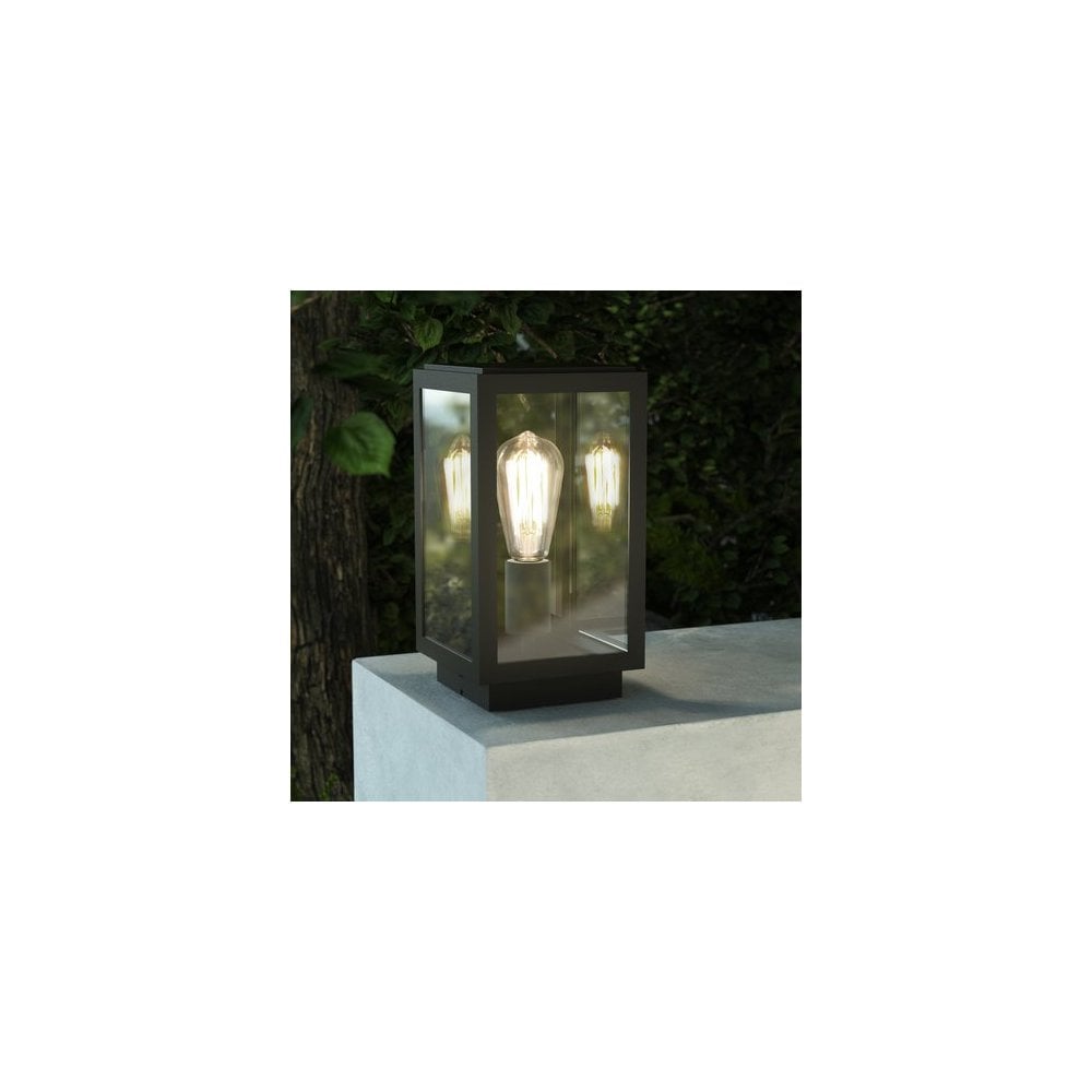 Textured Black Homefield Pedestal Lamp