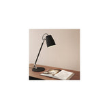 Sleek Matte Black Atelier Desk Lamp with Adjustable Arm and Switch