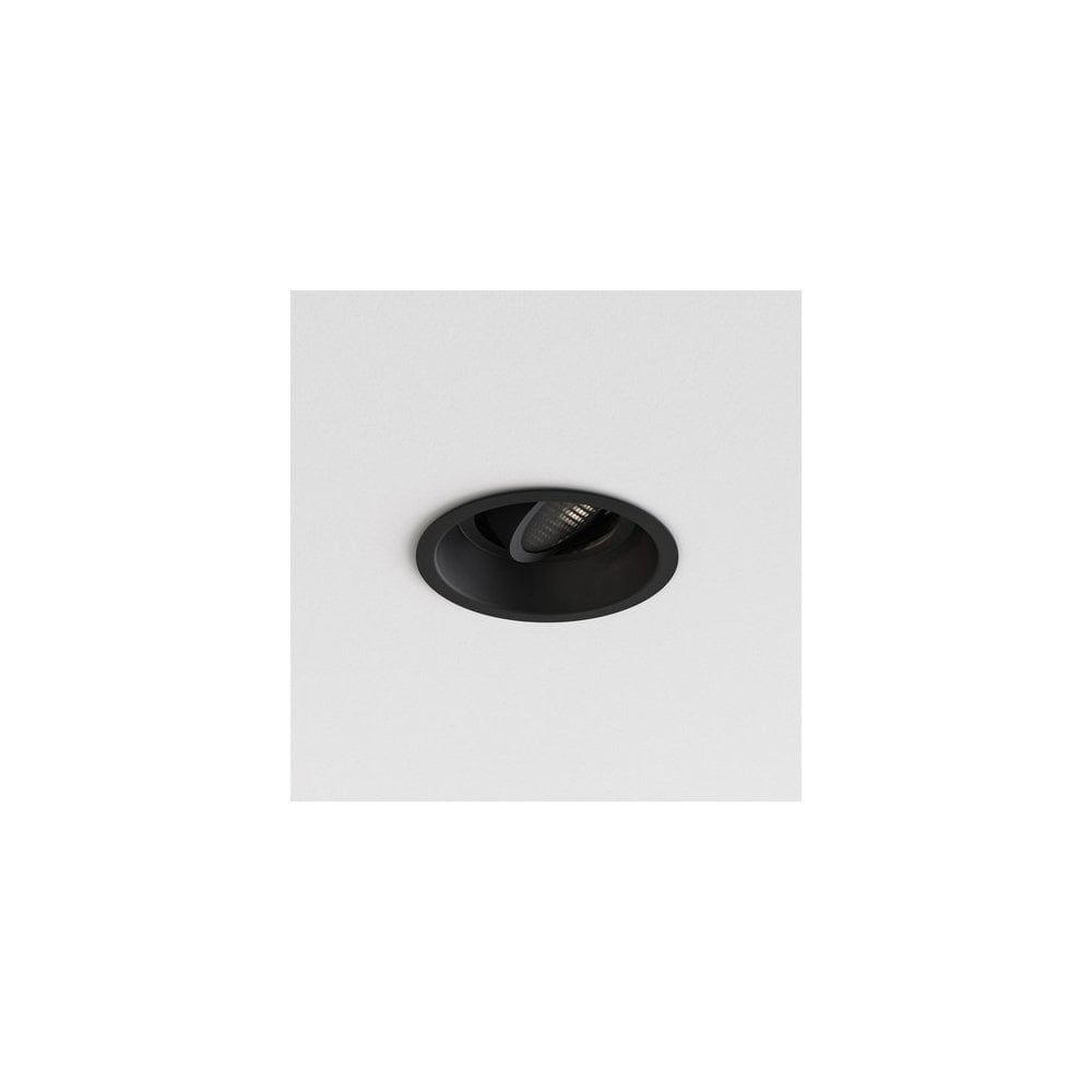 Sleek Round Fire-Rated Adjustable Ceiling Light in Matte Black Finish