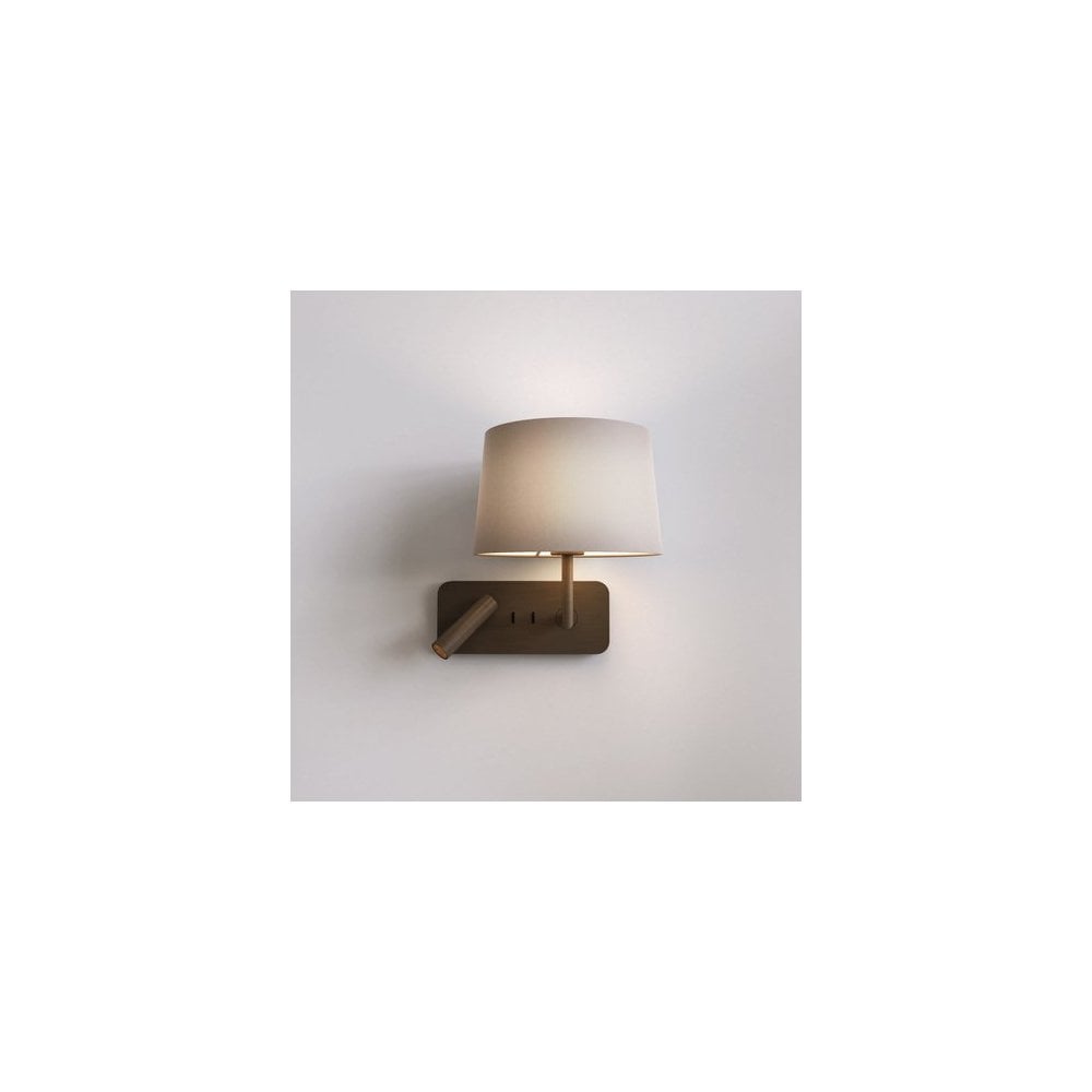 Elegant Bronze Dual Light Wall Fixture with USB Port