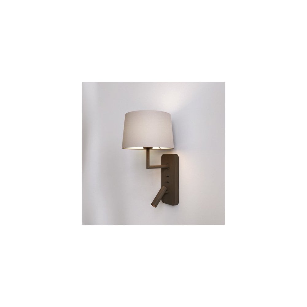Elegant Bronze Dual Light Wall Fixture with USB Port