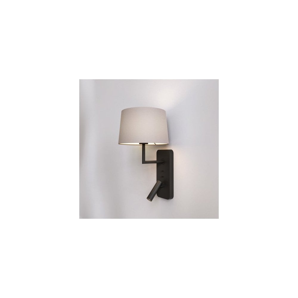 Dual Illumination Grande USB Matt Black Wall Light