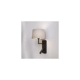 Dual Illumination Grande USB Matt Black Wall Light