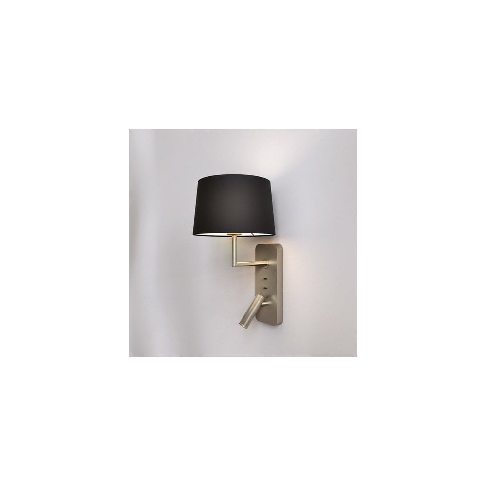 Dual Tone Matt Nickel USB Wall Light