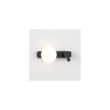 Sleek Zeppo Wall Light with Globe in Matte Black Finish