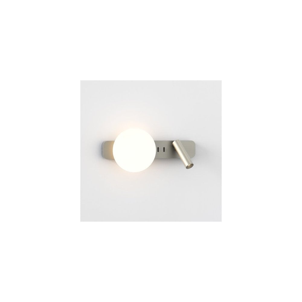 Modern Zeppo Wall Light with LED Globe, Matte Nickel Finish