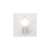 Zeppo Matt White Reading Light with Globe Accent